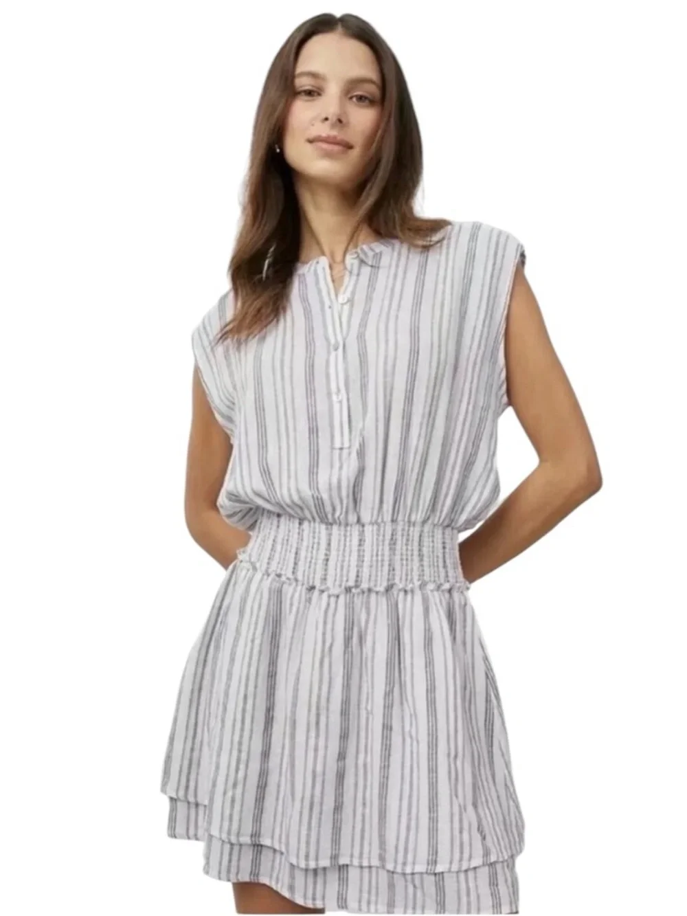 Rails | Dresses | New Rails Angelina Smocked Waist Linen Blend Mini ...